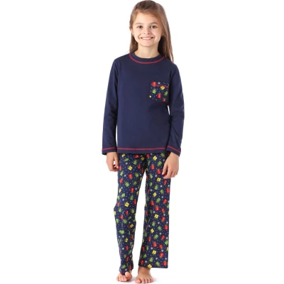 Afbeelding van Merry Style Meisjes Pyjama Lange mouwen broek Katoen MS MS10 215 PJ Marineblauw/Cadeaus 122