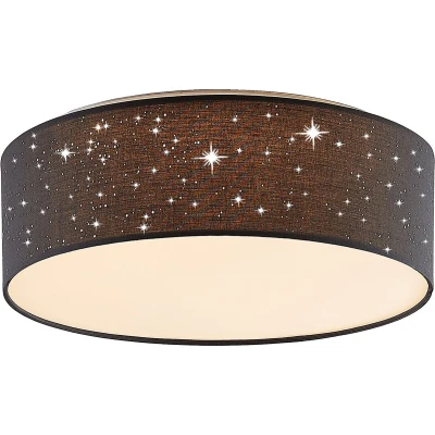 Afbeelding van Lindby LED plafondlamp CCT 1licht Metaal, kunststof, textiel H: 14.5 cm donkergrijs Inclusief lichtbron