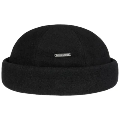 Afbeelding van Stetson wollen docker cap zeemansmuts kleur zwart maat XL 60 61 centimeter