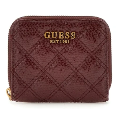 Afbeelding van GUESS Portemonnee Giully Zip Around Wallet Burgundy Wijnrood
