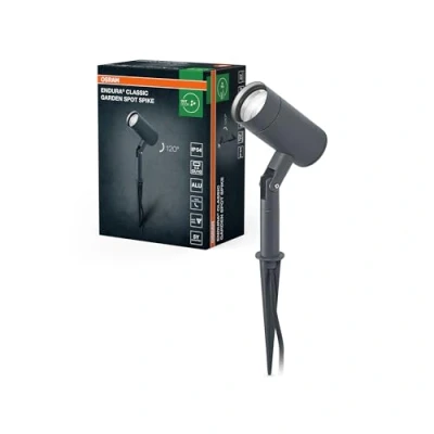 Afbeelding van OSRAM ENDURA Classic Garden Spotspike GU10 outdoor spike light, zwart, voet (max 35W), kan worden uitgerust met een normale of slimme lamp, richtbare kop, IP54 bescherming