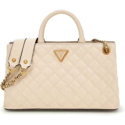 Afbeelding van GUESS Handtas Schoudertas Giully Girlfriend Shoulder Satchel Almond Crème