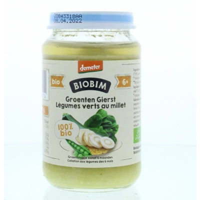Afbeelding van Biobim Groenten Gierst 6+ Maanden Demeter Bio, 190 gram