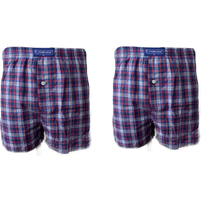 Afbeelding van Embrator 2 stuks mannen Boxershort geweven katoen kobalt/wit/rood XL