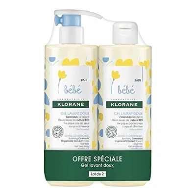 Afbeelding van Klorane Bébé Gentle Cleansing Gel Set van 2 x 500 ml