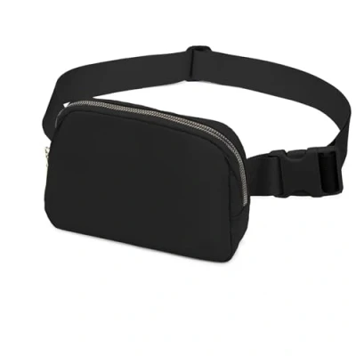 Afbeelding van MISS LULU heuptas, schoudertas voor dames, mobiele telefoon, sport, waterdicht, met loopriem en ritssluiting, licht, geschikt hardlopen, reizen, outdoor, zwart, Eén maat, Heuptas