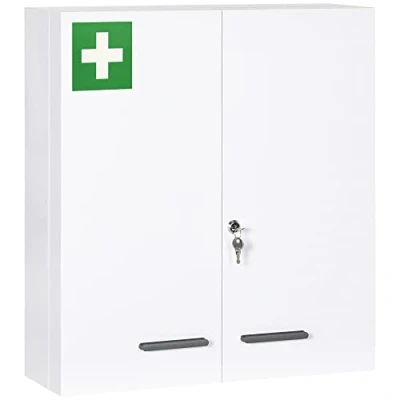 Afbeelding van kleankin Medizinschrank mit 2 Türen und Schloss 834 524V00