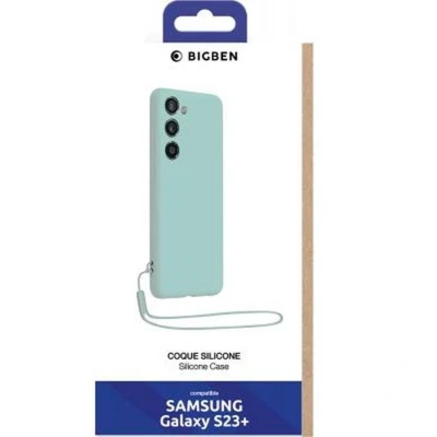 Afbeelding van Bigben Connected, Siliconen hoesje Geschikt voor Samsung Galaxy S23 5G met bijpassende polsband, lichtblauw