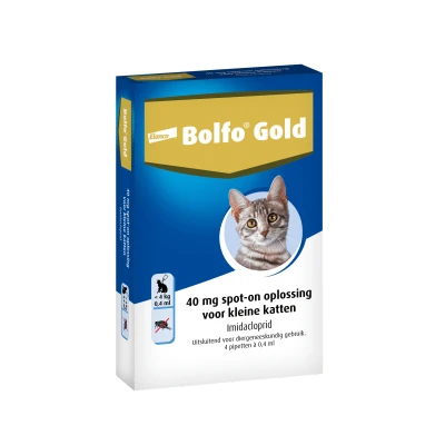 Afbeelding van 2x Bolfo Gold Anti Vlooiendruppels Kat Vanaf 1 kg 4 pipetten