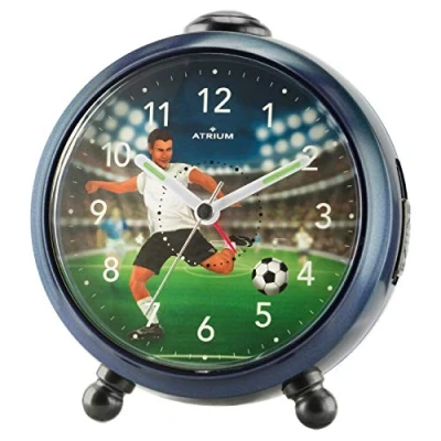 Afbeelding van Atrium Kwarts wekker A932 5 met voetbal motief, ook ideaal als geschenk