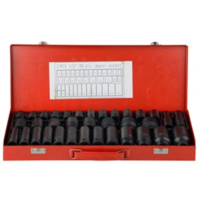 Afbeelding van 35 stks 1/2 &quot;Drive 6 Point 8 32mm Metrische Diepe Impact Socket Set Auto Garage Gereedschap