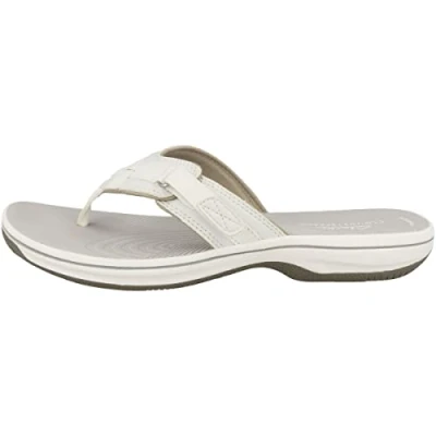 Afbeelding van Clarks Dames Brinkley Sea Teenslippers, wit synthetisch, 41 EU