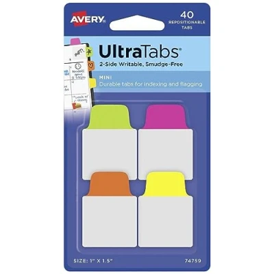 Afbeelding van Avery Zweckform Plakindex 74761 40 stuks/pak Pastelblauw, Pastelroze, Pastellila, Pastelgroen