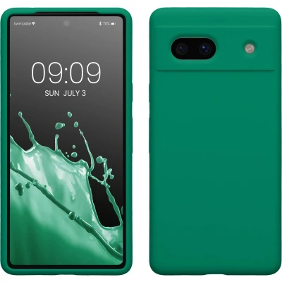 Afbeelding van kwmobile telefoonhoesje geschikt voor Google Pixel 7a Hoesje met siliconen coating Smartphone case in smaragdgroen