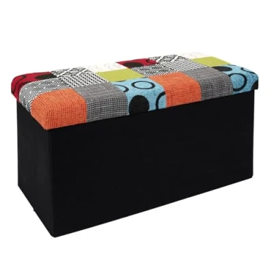 Afbeelding van HOME DECO FACTORY Coffre Banc Pliable Patchwork 76x38x38 cm