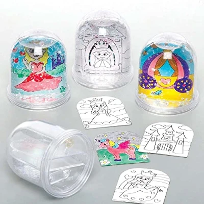 Afbeelding van Baker Ross FE286 Prinses Kleur In Craft Sneeuwbollen Pack van 4, Art Project voor Kinderen, Zelfgemaakte geschenken