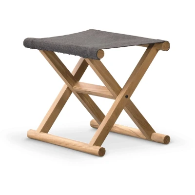 Afbeelding van Folding stool Frame teak wood Fabric Sunproof I Chill Dept