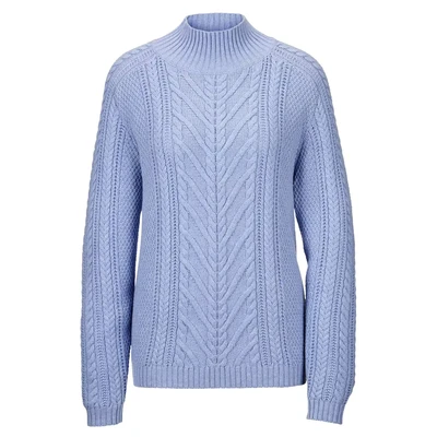 Afbeelding van Madeleine Stehkragen MIT Struktur Trui, Dames, Maat: 34, Bleu