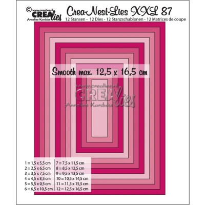 Afbeelding van Crealies Crea Nest Lies XXL no 87 gladde rechthoeken halve cm CLNestXXL87 12,5x16,5
