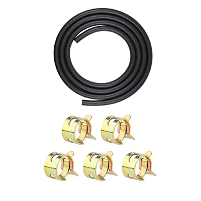 Afbeelding van SAVITA 1m Ø 4mm Brandstofleiding Brandstofslang met 5 Stuks Slangklem Benzineslang Gereedschapsset voor Motor Auto Tractor Kleine Motoren