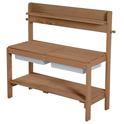 Afbeelding van roba Spatkeuken &#039; Outdoor +&#039;, teak kleurig met afneembare afdekking, weerbestendig hout