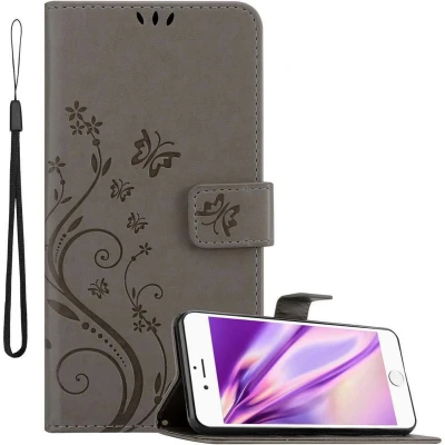 Afbeelding van Cadorabo Hoesje geschikt voor Apple iPhone 6 PLUS / 6S in Bloemen GRIJS Beschermhoes Case Cover