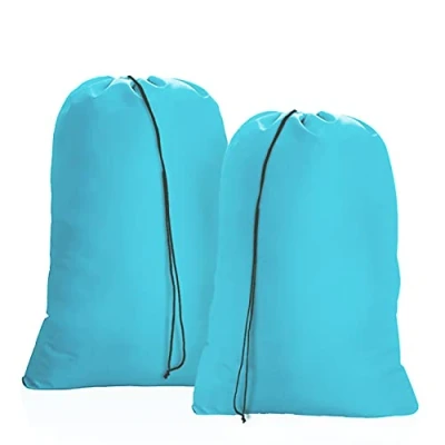 Afbeelding van OTraki Grote waszak, vuil, reizen, 60 x 80 cm, 2 stuks, opbergtas, trekkoord, opvouwbaar, waszak van stof, voor speelgoed, huis, slaapzaal, camping, college