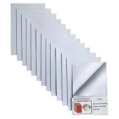 Afbeelding van 12 stuks witte kleuren zelfklevende viltvellen zelfklevend knutselvilt stof voor naaien DIY handwerk (wit)