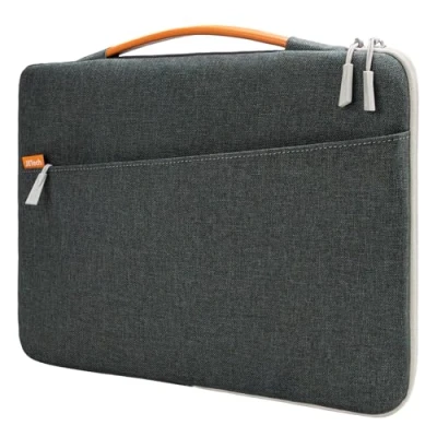 Afbeelding van JETech Laptop Sleeve Hoes voor 13,3 Inch MacBook Air/Pro, 14 Pro 2021 M1, 13 13,6 Notebook, Case Bag Waterdichte Beschermhoes met Handgreep (Donkerdrijs)