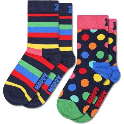 Afbeelding van Happy Socks Kinder 2 Pack Stripe 3 Jaar