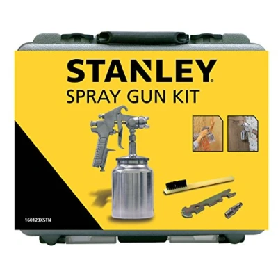 Afbeelding van Stanley Verfpistool voor Compressor 160123XSTN Incl. Opbergkoffer, Sleutel, Borsteltje en Koppeling 1/4&quot; 4Bar Metaal Zilver