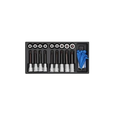 Afbeelding van Gedore 1500 ES ITX 19 LKP Dopsleutel schroevendraaier set 1/2&quot; in 1/3 gereedschapsmodule