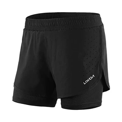 Afbeelding van Lixada 2 in 1 hardloopshorts voor dames, sneldrogend, ademend, actieve training
