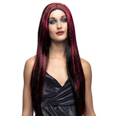 Afbeelding van Boland Pruik Heks Iona Rood Steil Lang Vrouwen Halloween en Horror