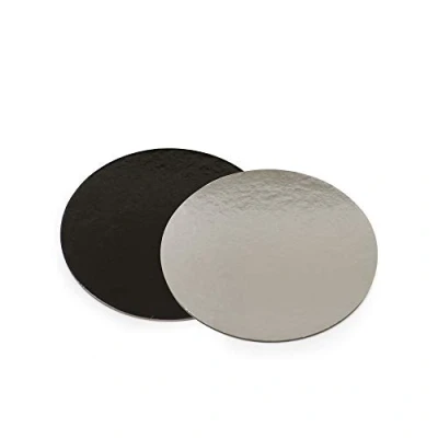 Afbeelding van Cake board zwart/zilver 24cmx2mm Decora
