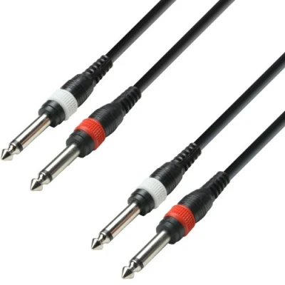 Afbeelding van Adam Hall Cables jack mono op 2 x 6,3 mm 1 m 6.3 mm(1 m)