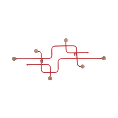 Afbeelding van Present Time Coat Rack Metro Scarlet red
