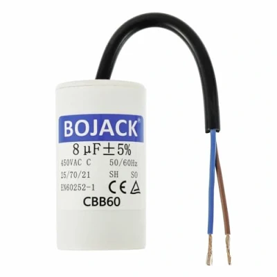 Afbeelding van BOJACK CBB60 450V 8uf condensatorstarter elektromotor, 50/60HZ aanloopcondensator met draad