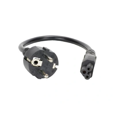 Afbeelding van shortix korte stroomkabel/netsnoer (geaarde stekker CEE 7/4 op klavertje IEC 320 C5). 30 cm
