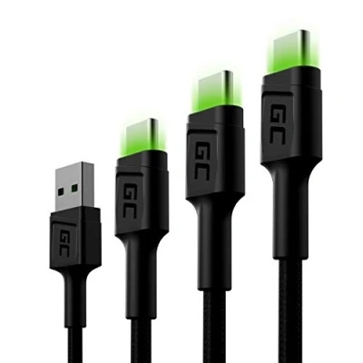 Afbeelding van GC Ray LED SET 3x 30cm 120cm 200cm USB C Kabel Type Nylon Cable Snellaadkabel voor Samsung Galaxy S22 S21 S20 Ultra S10 S9 S8+ Note 20 10 9 8 A80 A71 A70 A50 A42 Huawei P40 P30 P20 Lite