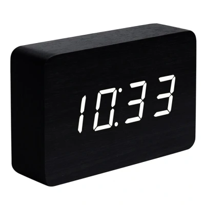 Afbeelding van Gingko Brick Click Clock Black