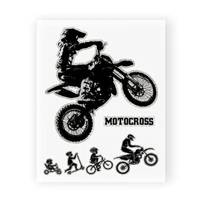 Afbeelding van Quattroerre 6332 sticker Moto Cross tabel grootte 10 x 12 cm