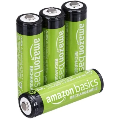 Afbeelding van Amazon Basics AA batterijen, oplaadbaar, NiMh, vooraf opgeladen, set van 4 (uiterlijk kan variëren)