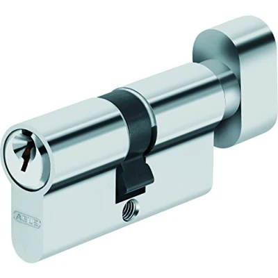 Afbeelding van Abus deurcilinder met knop 40x40 mm Nickelé Zingué