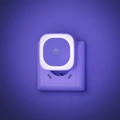 Afbeelding van YUNLEX 2 pack plug in nachtlicht met bewegingssensor voor kinderen, blauwe nachtverlichting, dimbare badkamer, slaapkamer
