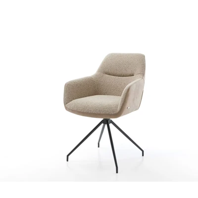 Afbeelding van DELIFE Draaistoel Pejo Flex materiaalmix mud kruisframe conisch zwart 180 draaibaar pocketveer kern
