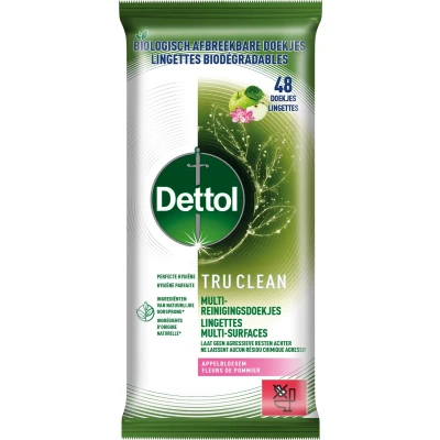 Afbeelding van Dettol Tru Clean Reinigingsdoekjes Appelbloesem 48ML