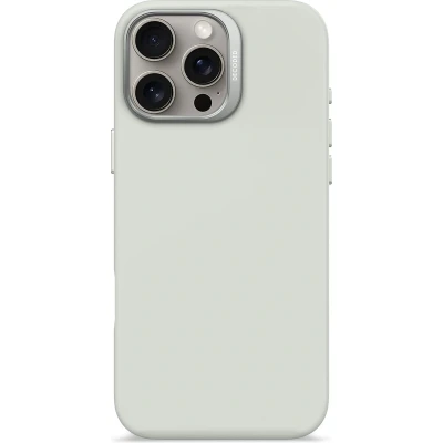Afbeelding van DECODED Siliconen Hoesje voor iPhone 16 Pro Max Premium Soft Touch Materiaal Antibacteriële Coating Geschikt MagSafe Stone Grijs