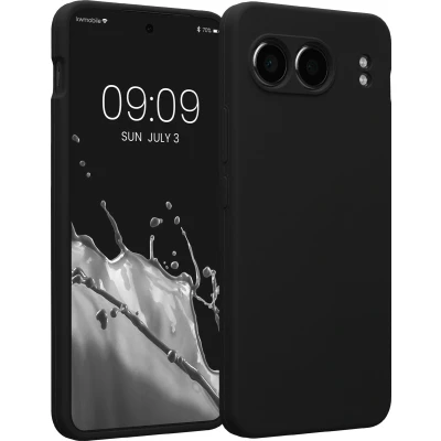 Afbeelding van kwmobile telefoonhoesje compatibel met OnePlus Nord 4 5G hoesje Back cover siliconen coating Smartphone case in zwart