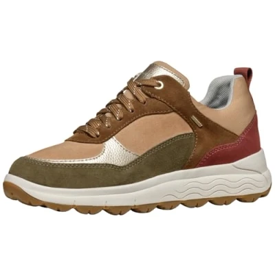 Afbeelding van Geox Spherica ABX Sneakers laag, Dames, Maat: 38, Musk old rose Leer en textiel